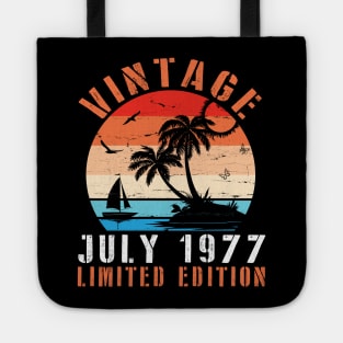 Vintage July 1977 Limited Edition Happy Birthday Papa Dad Mom Brother Sister Cousin Son 43 Years Old Tote