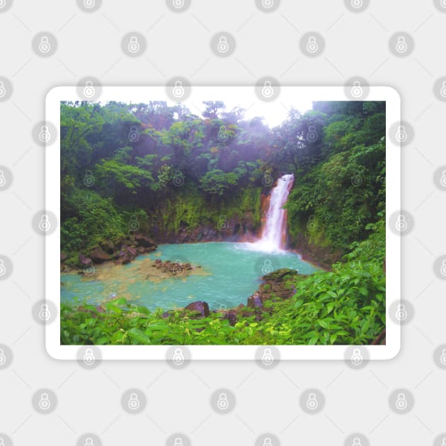 Amazing Waterfall In Costa Rica! Nature Photography Magnet by F-for-Fab