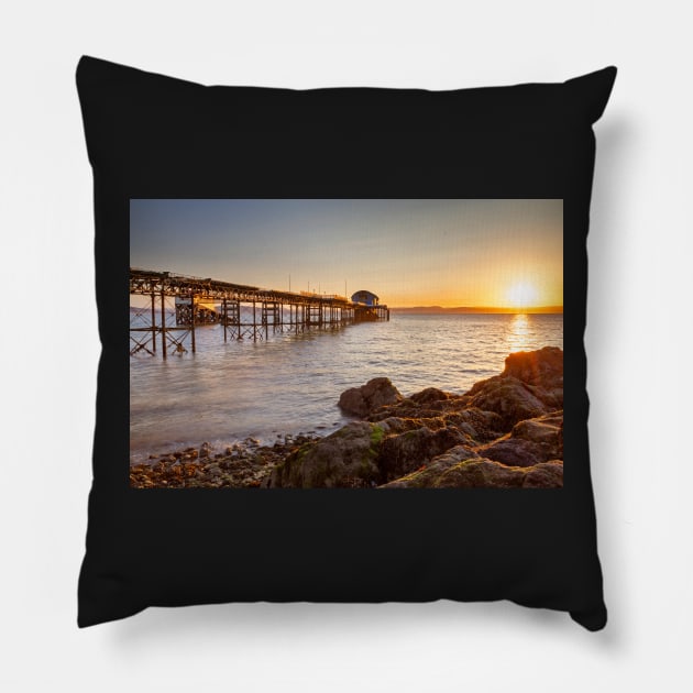 Mumbles Lifeboat Station and Pier Pillow by dasantillo