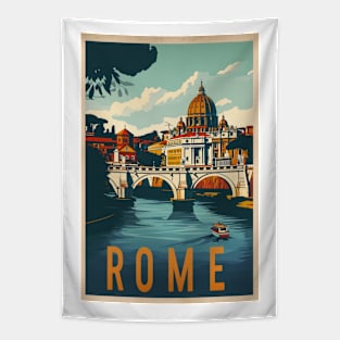 Rome Travel Poster Tapestry