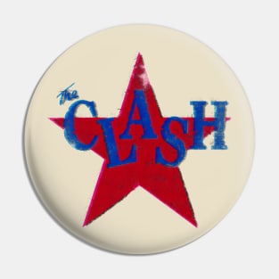 the clash distressed star graphic Pin