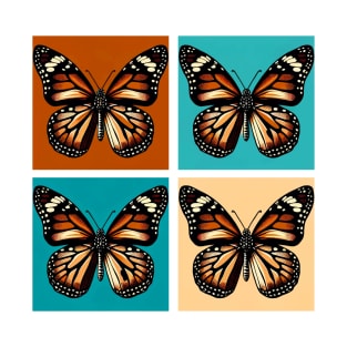 Pop Brown Monarch Butterfly Art - Cool Insect T-Shirt
