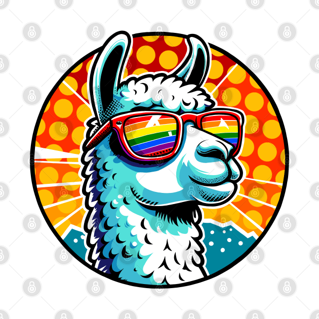 Gay Pride Cool Llama with Sunglasses by Ghost on Toast