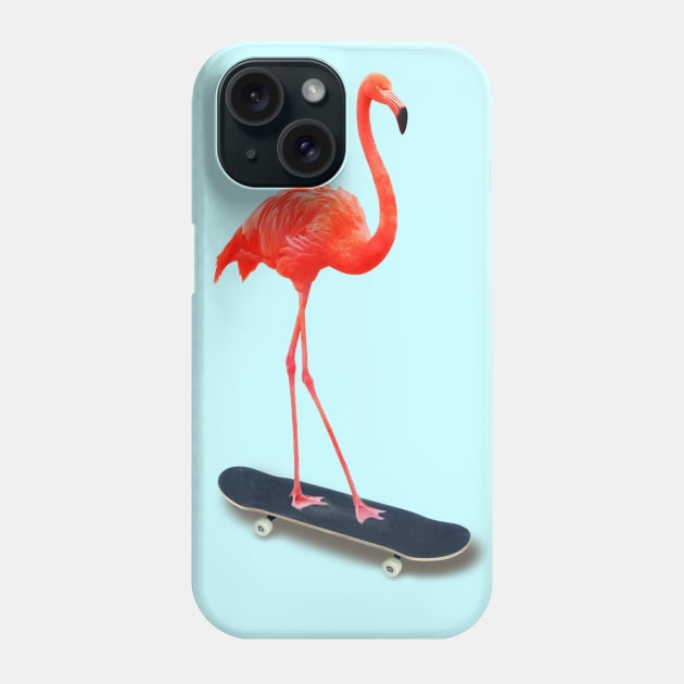 Skateboarding Flamingo Phone Case by DavidLoblaw