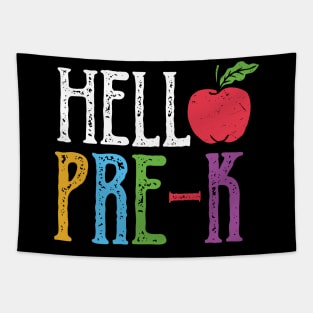 Hello Pre K Apple Pre Kindergarten Teacher Student Back To School Gift Tapestry