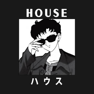 House Music Anime Manga Black T-Shirt