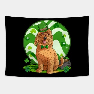 Goldendoodle Dog St Patricks Day Irish Leprechaun Tapestry