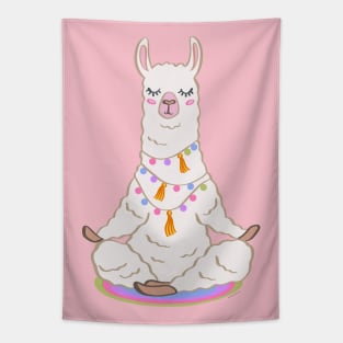 Funny Llama Yoga Namaste Meditation Pranayama Breathe Inhale Exhale Tapestry