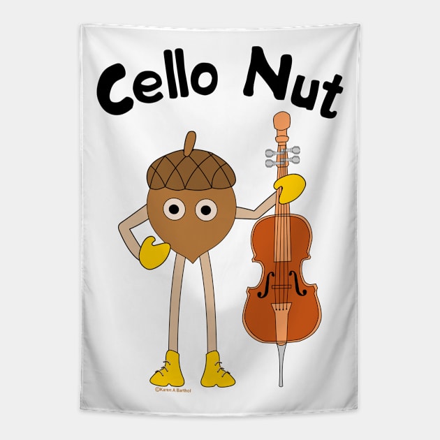 Cello Nut Text Tapestry by Barthol Graphics