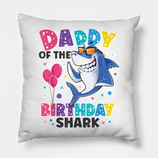 Daddy Of The Shark Birthday Dad Matching Family Pillow