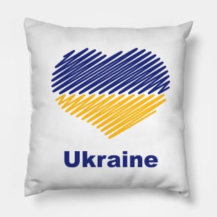 Heart Ukraine (Flag / Blue - Yellow) Pillow