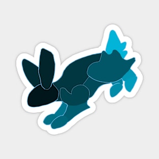 Abstract Blue Bunny Magnet