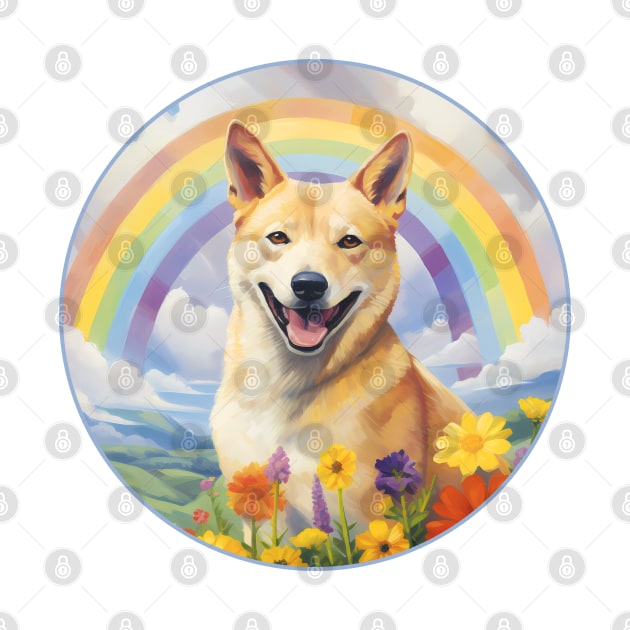 Carolina Dog Memorial Rainbow Bridge Colorful Dog Art by Sports Stars ⭐⭐⭐⭐⭐