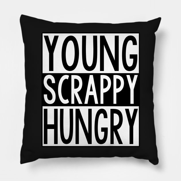 Young, Scrappy, and Hungry Hamilton the Musical inspired Pillow by charlescheshire