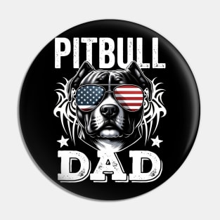 Pitbull Dad USA Flag Pin
