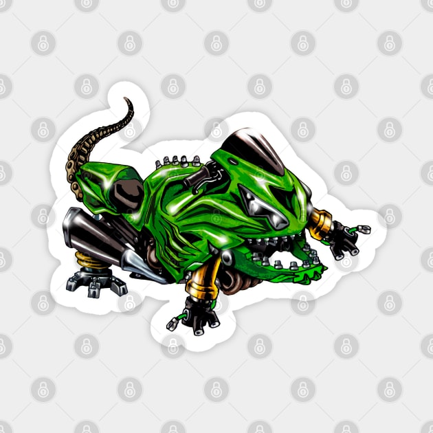 Kawasaki ZX14 Lizard Green Magnet by MOTORIND