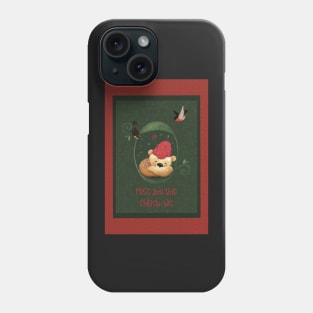 Miss you this Christmas. Sad Teddy bear missing his friend at Christmas. Phone Case