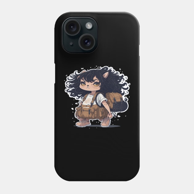 Funny Black Furry Ginger Cat Phone Case by Owl Canvas