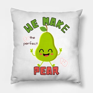 Punny Love: Cartoon Pear Perfection Pillow