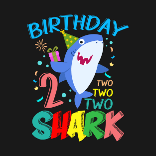 Kids Baby Cute Shark Birthday Boy 2 Year Old Gift Doo Doo Doo T-Shirt