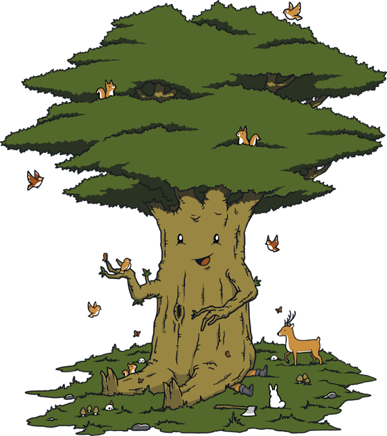 Friendly Tree Kids T-Shirt by pigboom