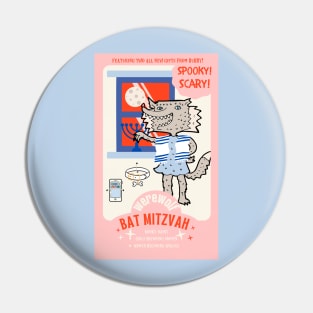 Werewolf Bat Mitzvah Action Figure T-Shirt Pin