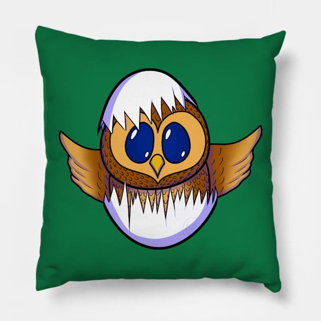 Baby Owl Hatchling Pillow by ForsakenSky