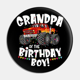 Monster Truck Grandpa Of The Birthday Boy Gift For Him Pin