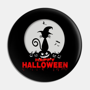 Halloween Witches Cat Pumpkin Head Moon Party Pin