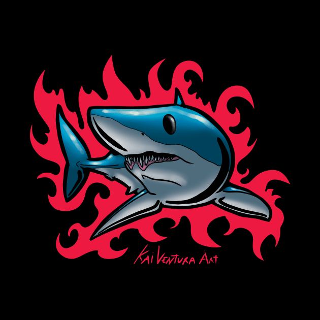 Mako Shark Surf Rad Design Color Variant A by Kai Ventura