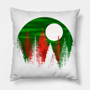 Christmas in the forest on a full moon Pillow