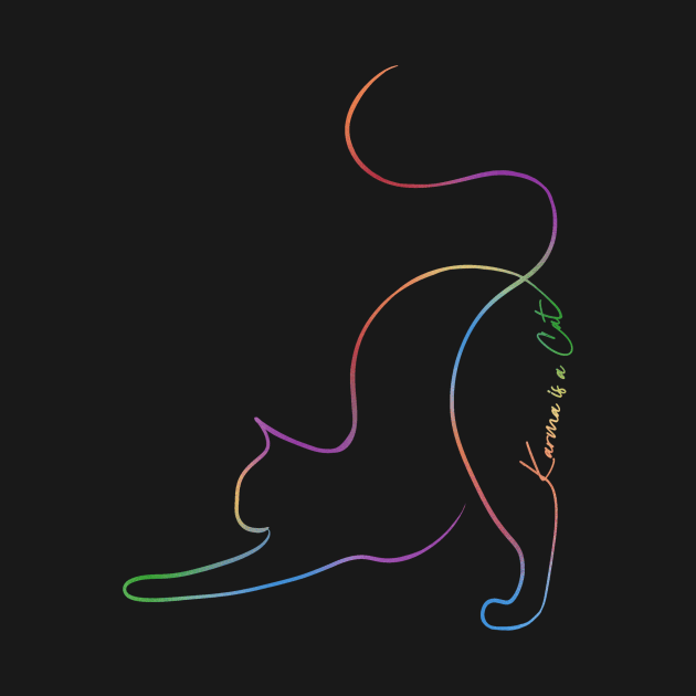 Rainbow Karma is a Cat Line Art by Midnight Pixels