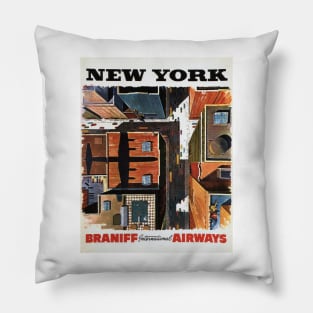 NEW YORK USA City View From the Top Vintage Travel Pillow