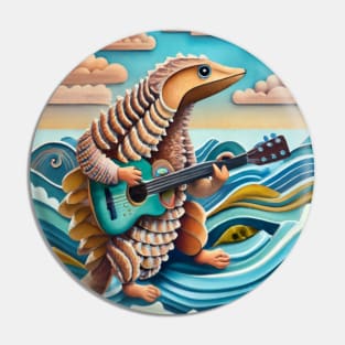 waves make the Pangolin play guitar Pin