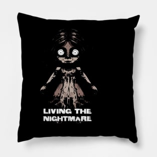 Creepy Scary Doll Living The Nightmare October 31st Horror Pillow