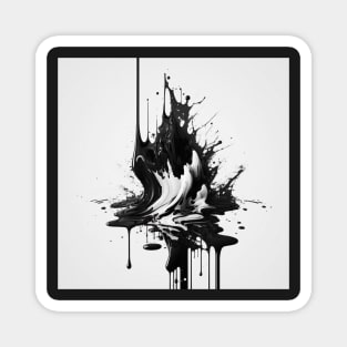 Life in Black and White Splash Art Magnet