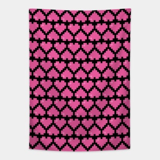 Seamless Pattern of Pink Pixel Hearts Tapestry