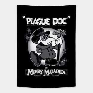 Merry Maladies - Vintage Cartoon Plague Doctor - Rubber Hose Tapestry