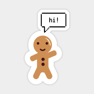Mini Cute Gingerbread Man Saying Hi Magnet