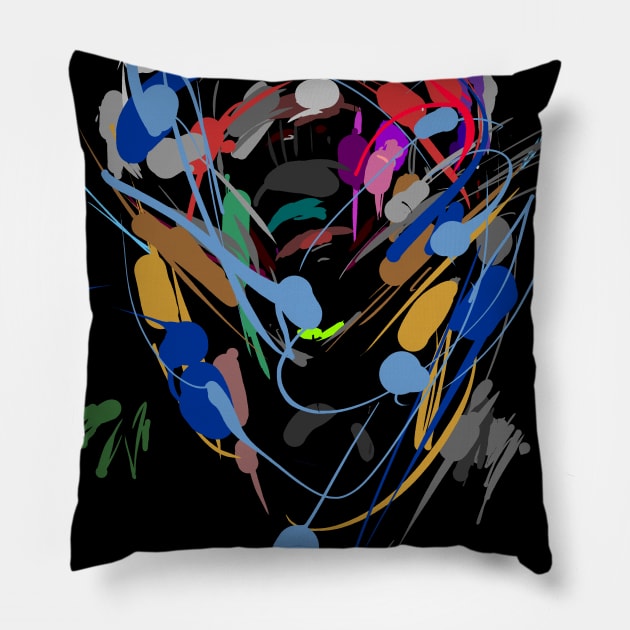 face (colors abstract) Pillow by Nikokosmos