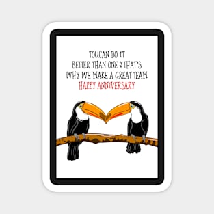 Funny Toucan Anniversary Greeting Magnet