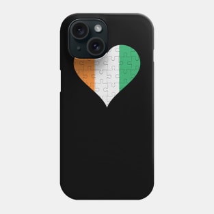 Ivorian Jigsaw Puzzle Heart Design - Gift for Ivorian With Ivory Coast Roots Phone Case