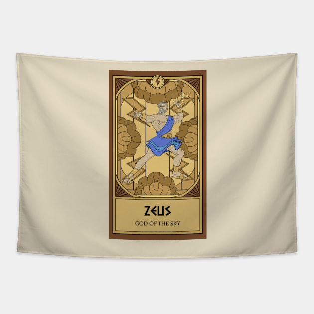 Zeus Tarot Card Tapestry by katieclouds