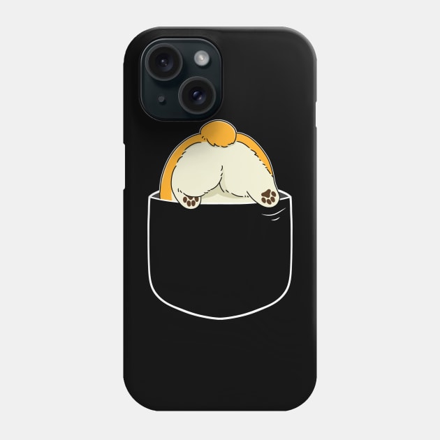 Funny Pocket Corgi Butt Joke Design for Cute Corgi Dog Owner Gift Phone Case by Arteestic