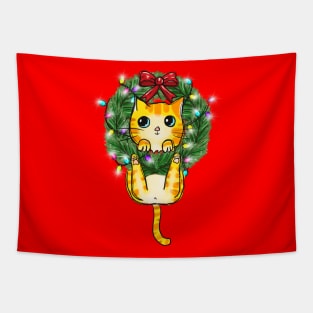 Funny Christmas Cat - Merry Catmas Tapestry