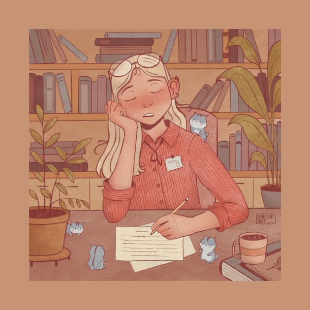 Tired of studying girl by dariko art