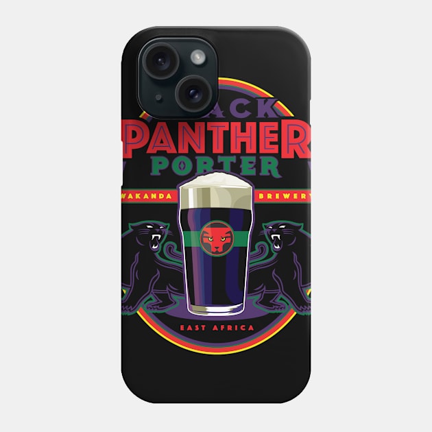 Black Panther Porter Phone Case by MindsparkCreative