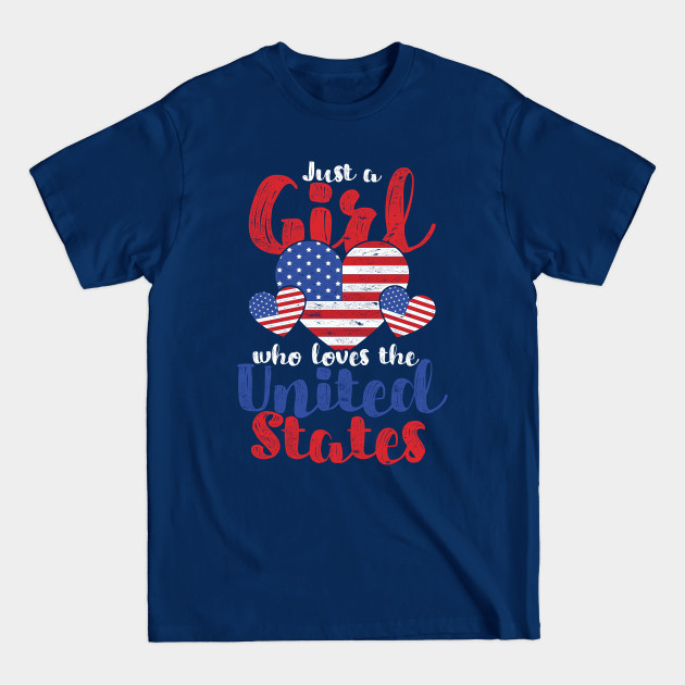 Disover Proud American Girls US Flag Heart Freedom USA Lover 4th Of July - 4th Of July - T-Shirt