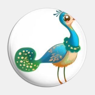 Cute Peacock Drawing Pin