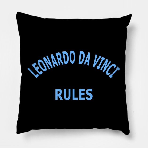 Leonardo da Vinci Rules Pillow by Lyvershop